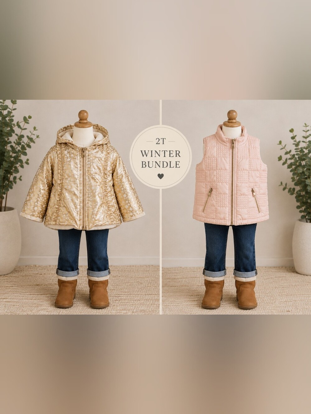Toddler Girls 2T Winter Coat & Vest Bundle | Penelope Mack + Savannah